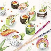 IHR Servietten Sushi Light Grey | Grey | 33 X 33 Cm | 3 Lagig | 20 Servietten