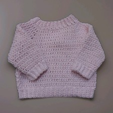 Handmade Crochet Newborn Sweater - Pink