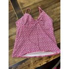 Lands' End Women's White & Pink Floral Print Tankini Swim Top Size 12
