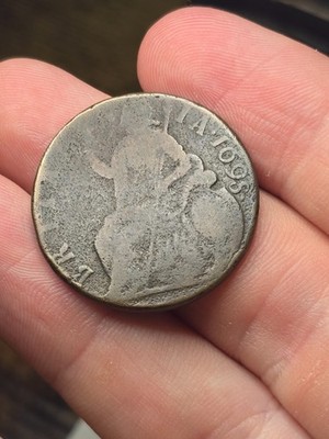 1698 Great Britain Half Penny William III 1600s Old Copper Coin First issue Type