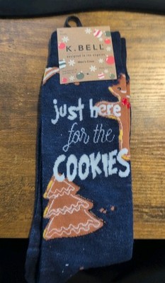 k bell womens socks Just Here For The Cookies