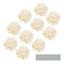 30 Set Beige Silk Artificial Hydrangea Heads Wedding Fake Hydrangea Flowers