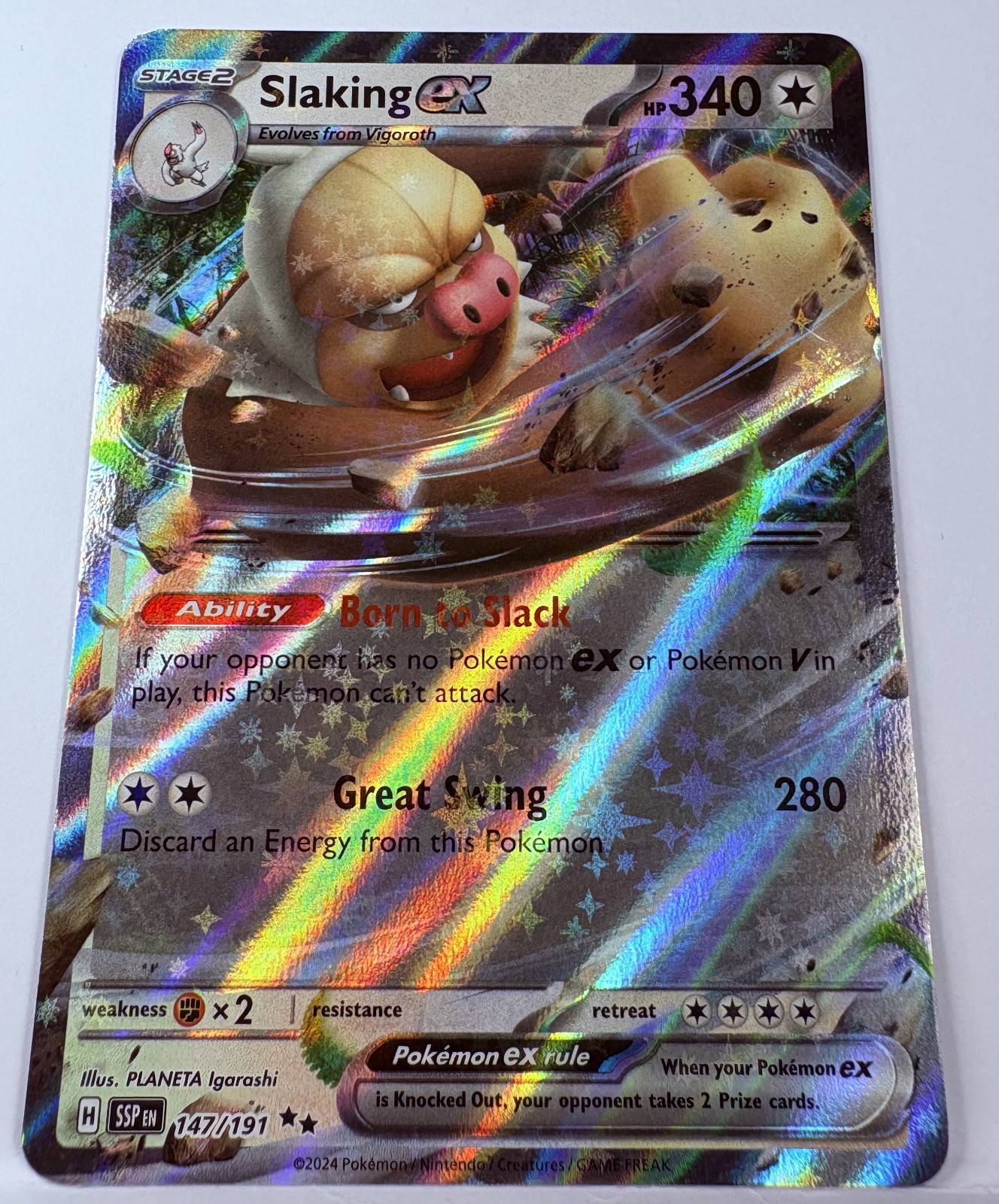 Slaking EX 147/191 - Surging Sparks - Pokemon Card - Near Mint