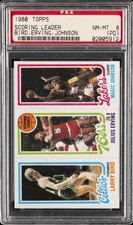 1980 TOPPS BIRD,ERVING,JOHNSON SCORING LEADER PSA 8 PD