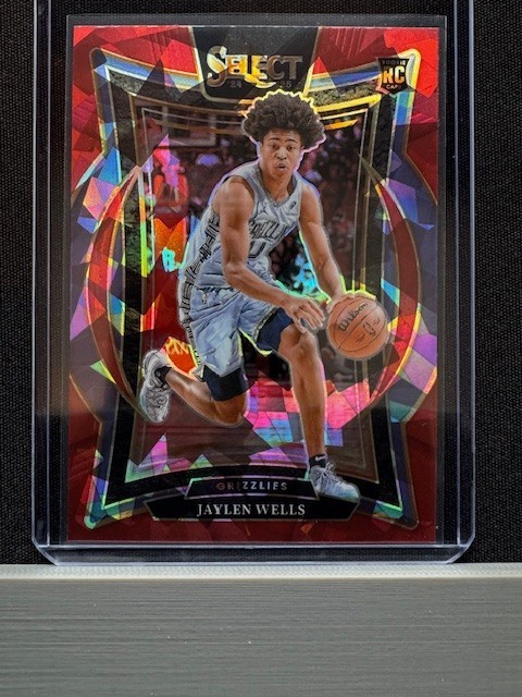 2024-25 Panini Select - Concourse Jaylen Wells #79 Red Cracked Ice Prizm (RC)