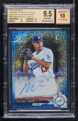 2017 Bowman Chrome Prospect Blue Mojo Refractor 37/150 Mitchell White Auto 06z2