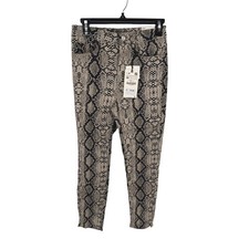 ZARA High Rise Skinny Jeans Snake Print Women's Size 6 NWT Edgy Mob Wife Rocker