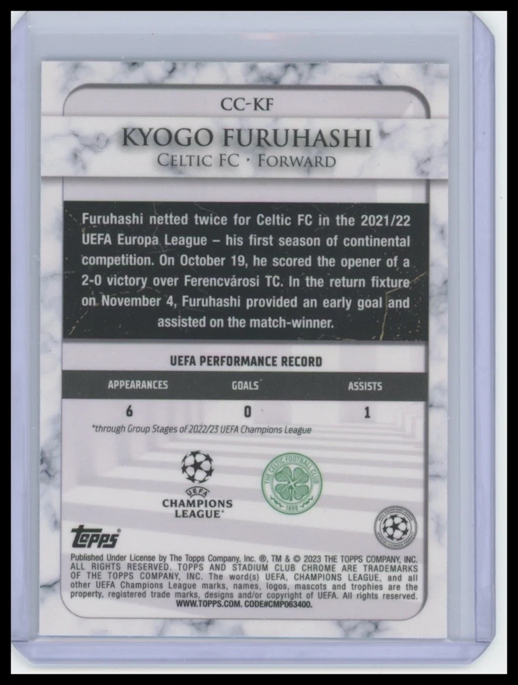 2022-23 Stadium Club UEFA #CC-KF Kyogo Furuhashi Championship Contributions - Image 2 of 2