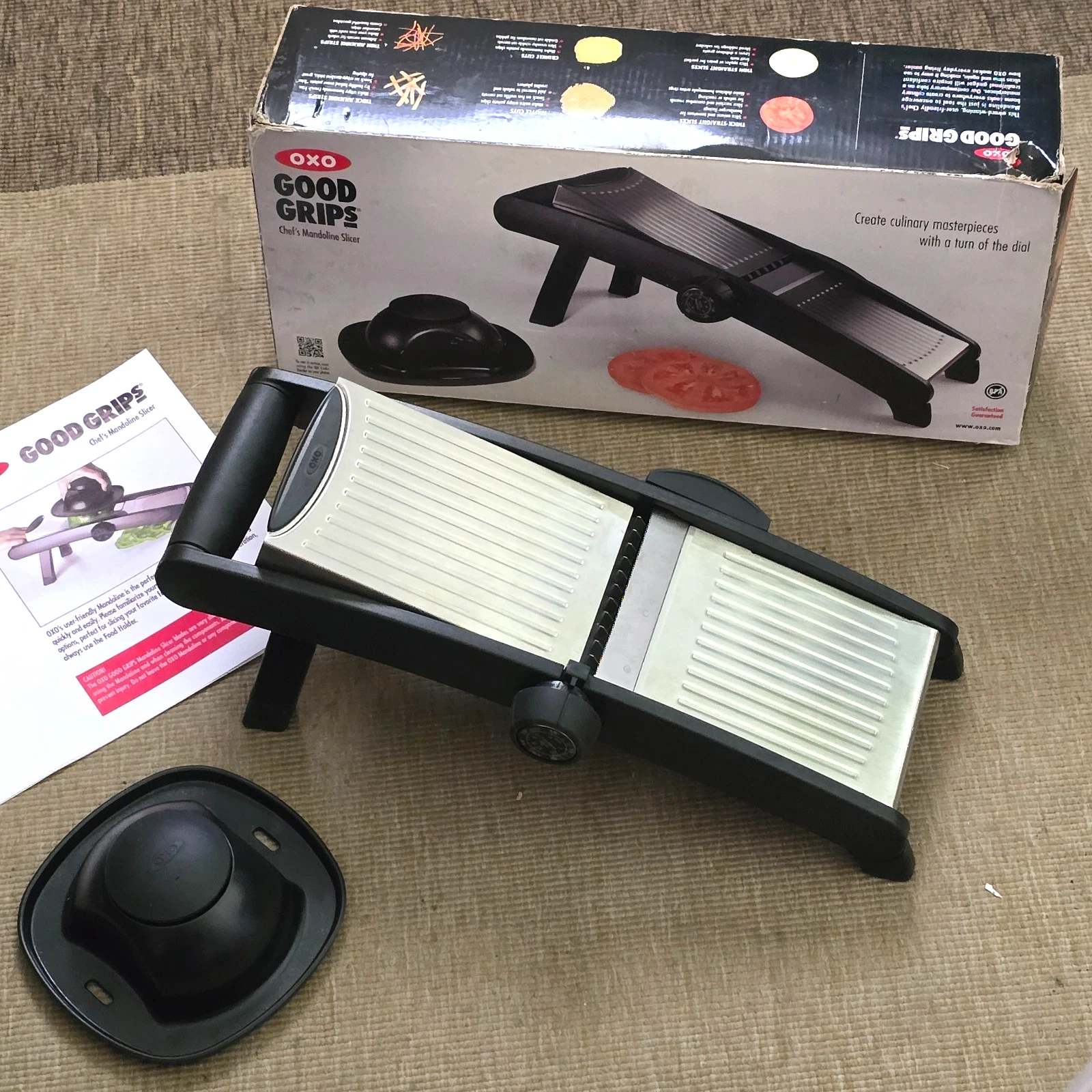 Oxo Steel Chefs Mandoline Slicer Stainless Vegetable Fruit Cutter Complete