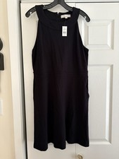 Loft Women's Black Sleeveless Dress With Pockets, NWT, Size 12.