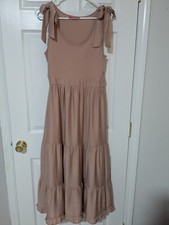 Boho Yes Grace Festival Hippie Tie Shoulder Tier Large Maxi Dress Ruffled Lined
