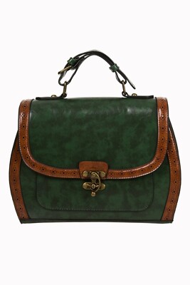 Banned Retro Schultertasche Stevie Grün Vintage Crossbody Bag Hakenverschluss