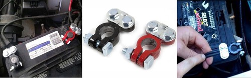 2 Pc pcs Universal Car Battery Terminal Clamp 6V 12V Clips Connector negative - Picture 10 of 11