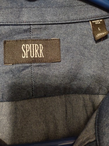 Denim Spurr Blue Long Sleeved Shirt Size Large - Picture 3 of 3