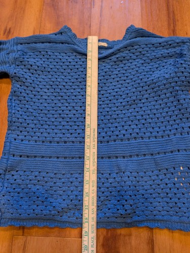 Woolovers Sweater Womens XS Blue Knit 100% Organic Cotton Pullover Crewneck - Picture 6 of 10