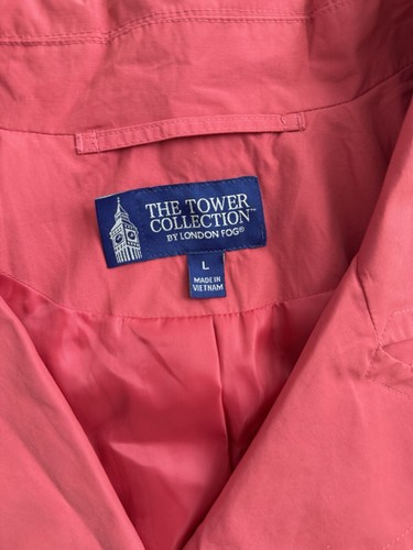 London Fog The Tower Collection Pink Coat Jacket Trench Womens Size Large - Picture 2 of 7