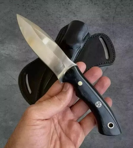 Handmade hunting knife pocket knife 1075 carbon steel Micarta sheath AU - Picture 2 of 4
