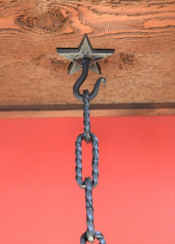 Chandelier Lighting Ceiling Swag Beam Hook, Wrought Iron 3" Star, 5/16" Screw - Picture 5 of 10