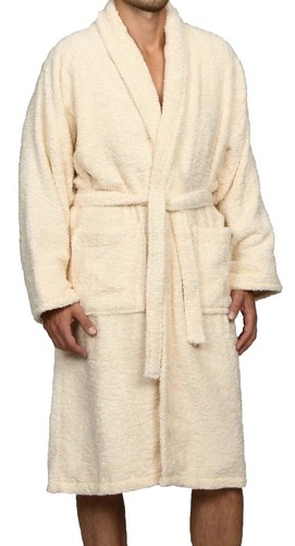 Bata de baño larga de tela de rizo de algodón con grapa para mujeres y hombres unisex para adultos - Imagen 24 de 67