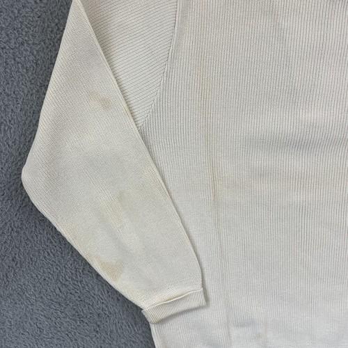 Vintage Lands End Sweater Men’s XL Off White Henley 90s Button Long Sleeve USA - Picture 9 of 12