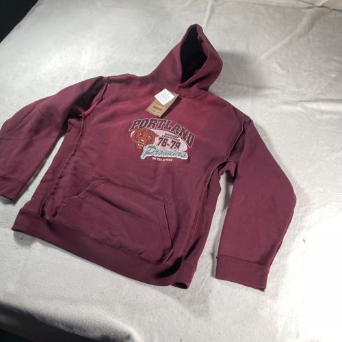 Vintage Y2K Hoodie Youth Extra Large Red Point Zero Reverse Stitch Portland New - Picture 2 of 16