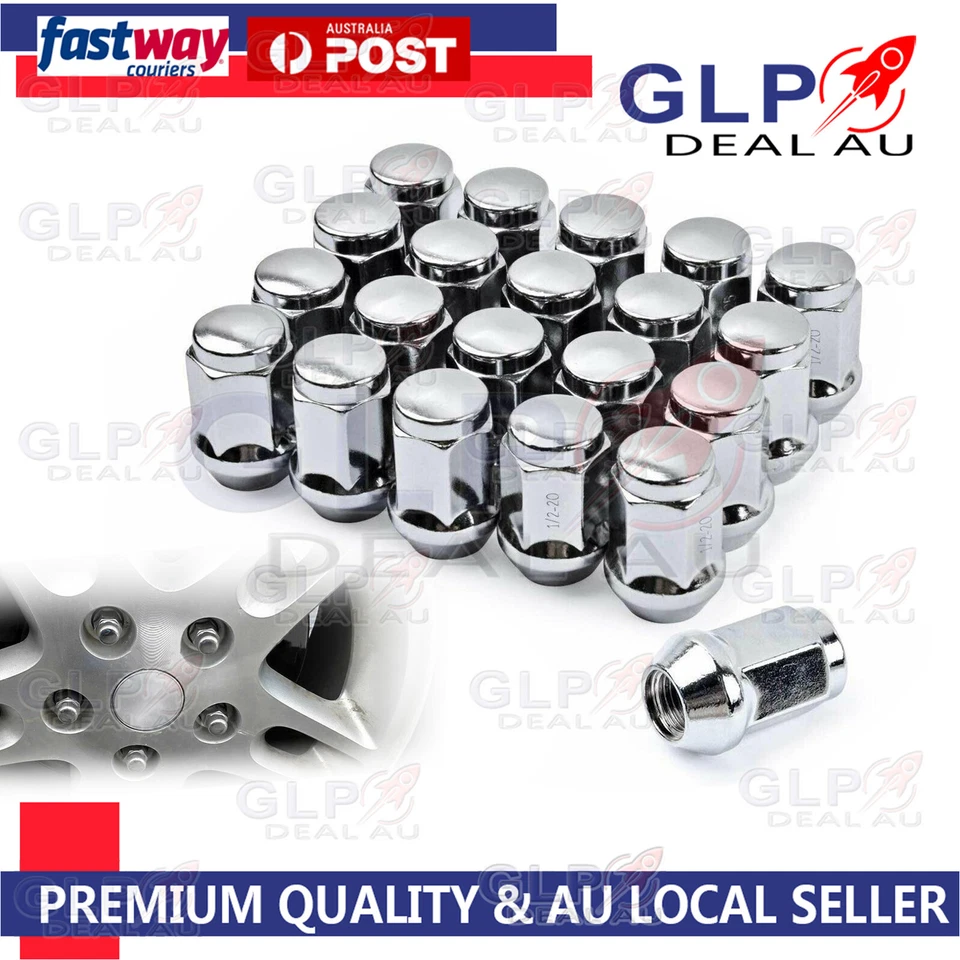 20x 1/2" Chrome Wheel Nuts 35mm for Ford Falcon FG BF BA AU EL EF EA EB XC AUS