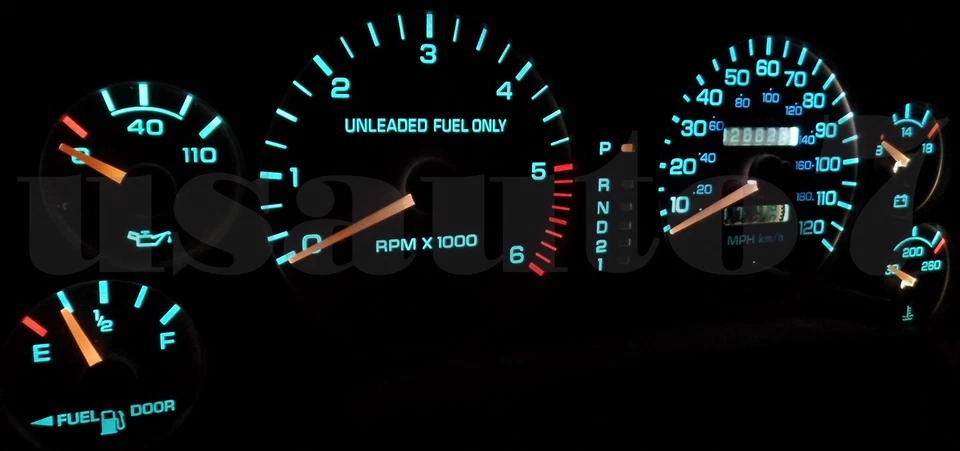 Dash Instrument Cluster Gauge WHITE LED LIGHT KIT Fits 94-97 Dodge Ram 1500 2500 Foto 3 de 4