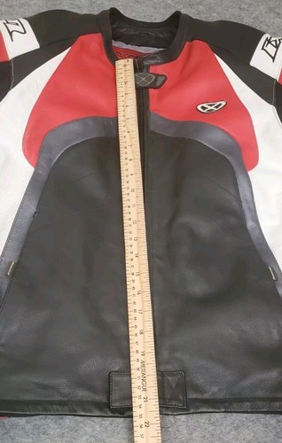 IXON Air Leather Sports Motorcycle Jacket Size Medium Black White Red Heavyduty - Picture 18 of 21