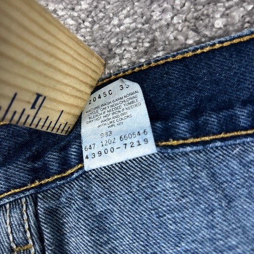 Levis Mens Regular Fit Jeans 38X30 Blue Straight Leg Denim Zipper Fly 2002 Y2k - Picture 5 of 12