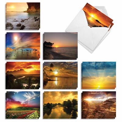 - 20 Landscape Nature Note Cards Blank 4 x 5.12 Inch 10 Designs 2 Each - Sun ...