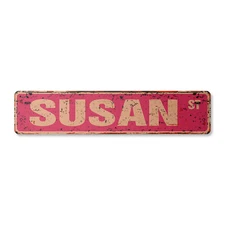 SUSAN Vintage Street Sign Childrens Name Room| Indoor/Outdoor