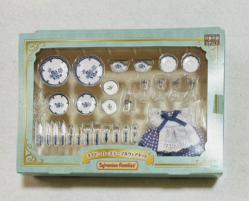 Sylvanian Families Navy Rose Tableware Dress Plate Glass Set Calico ...