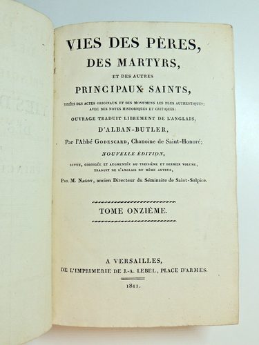 Abbé Godescard. Leben Der Väter Märtyrer Und Anderer Main Saints. An 397 - Bild 2 von 9