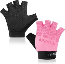 Kids Fingerless Sport Cycling Glove, Non-Slip Toddler Kids Half Small pink