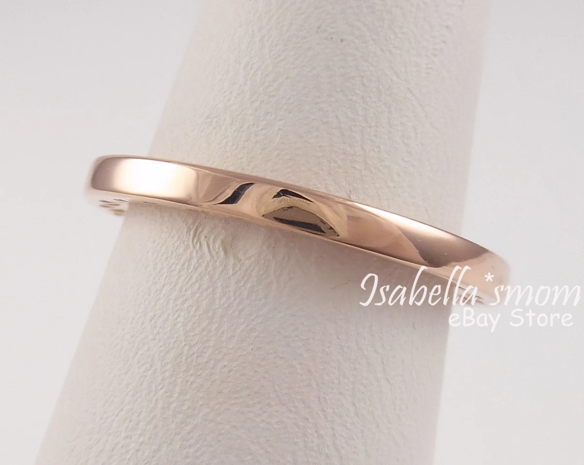 Classic HEARTS OF PANDORA Rose GOLD Plated Band Ring 5 50 186237 NEW w POUCH