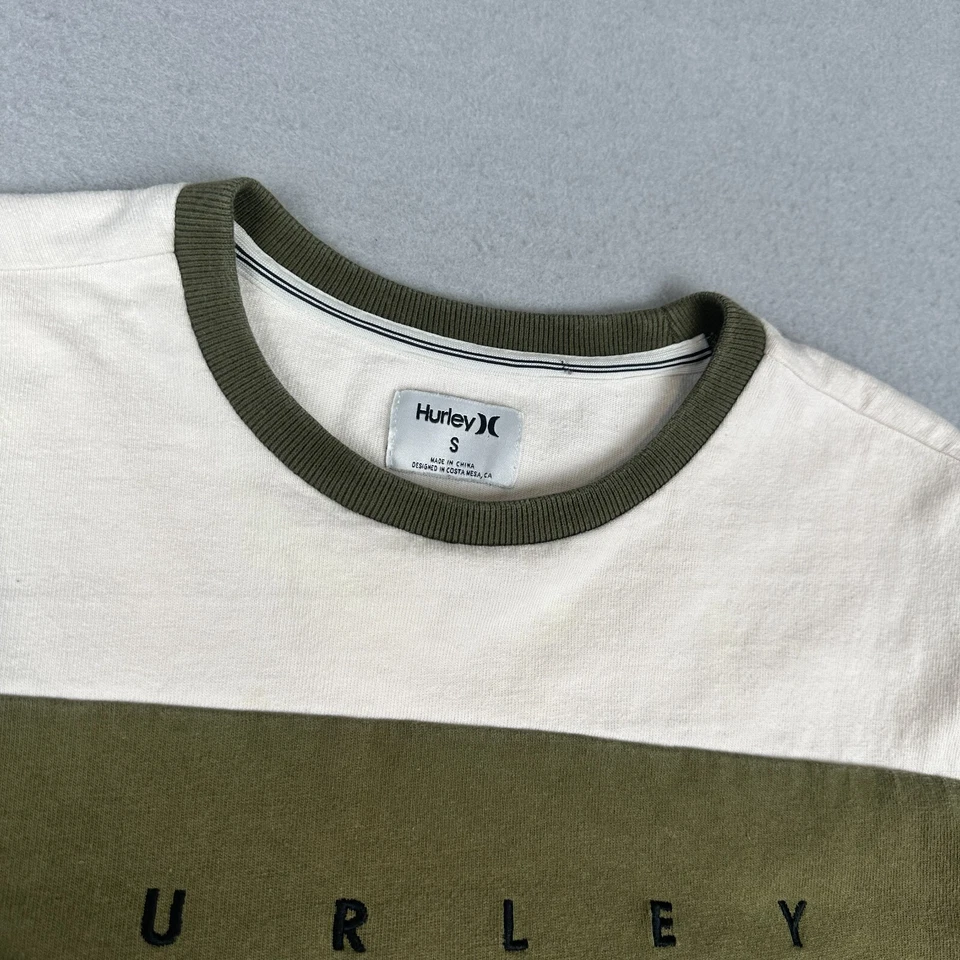 Camisa Hurley de Colección para Mujer Pequeña Verde Camiseta Surf Patín Rayas Y2K T Foto 2 de 4