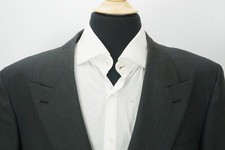 Brioni Double Breasted Dark Gray Blue Windowpane Plaid Wool Sport Coat Jacket 44