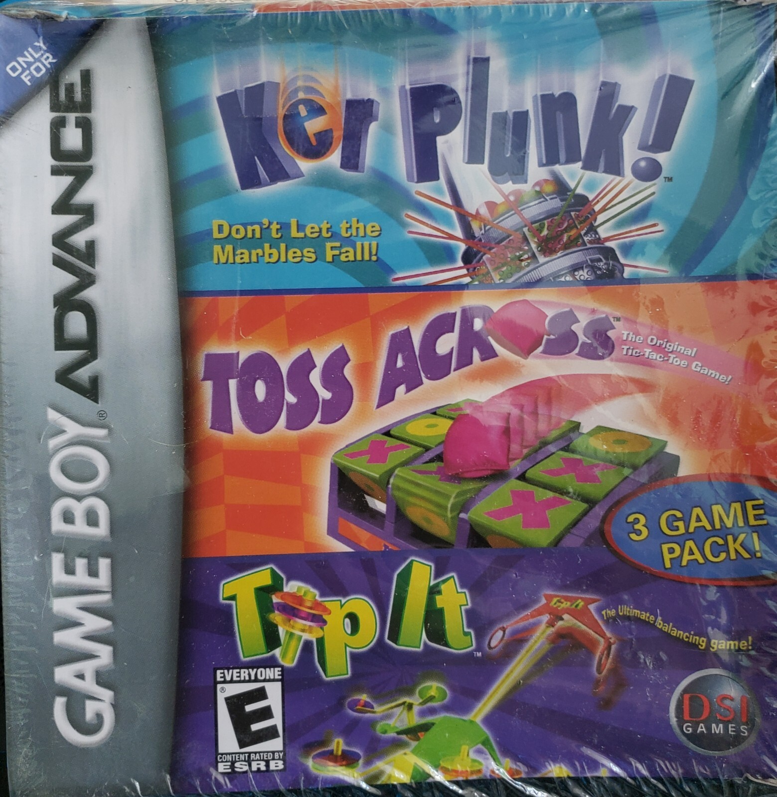 Kerplunk/Toss Across/Tip It (Nintendo Game Boy Advance, 2006) - Box Squished
