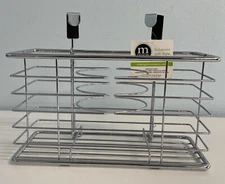 Metal Bathroom Storage Tool Organizer  Hang Over Cabinet Door chrome NEW