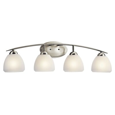 Kichler Calleigh Bath 4Lt, Brushed Nickel, Satin Etched Cased Opal - 45120NI
