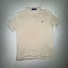 POLO Ralph Lauren Shirt Mens Size Large Grey Marle Navy Pony