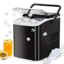 Countertop Ice Maker, Nugget Portable Ice Machine, 2 Bullet Ice Cubes Per Min