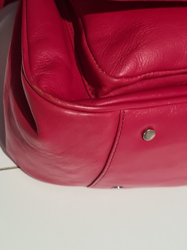 Red Leather Handbag with Silver Metal Turn Lock by Jasper Conran - Picture 19 of 24