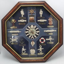 Decorative Wall Clock With Nautical Knots Wall Hanging 3D Shadow Box Ship Decor