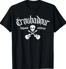 Vintage Skull Troubadour Guitar Rock Music T-shirt, size S-5XL