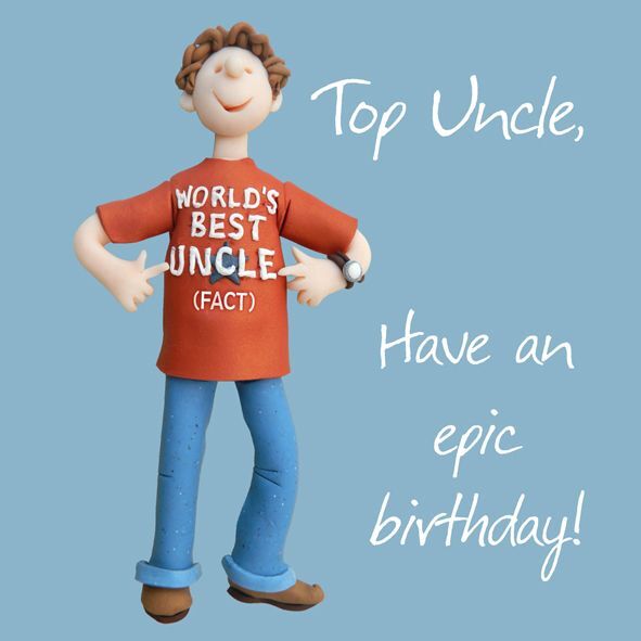 Birthday Card - Top Uncle - Male Funny One Lump Or Two Quality NEW