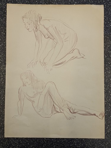 Vintage Original charcoal drawing of nude woman by William Greengrass 1896-1970 - Picture 2 of 20