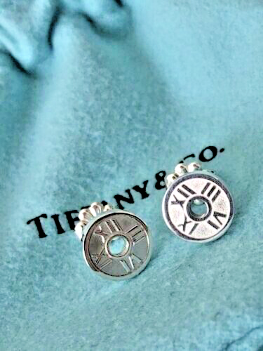Tiffany & Co. Sterling Silver Atlas Roman Numeral Notes Stud