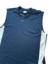 Vintage Nike Jersey Men  s Med Basketball Center Swoosh Y2K Sleeveless Tank Navy