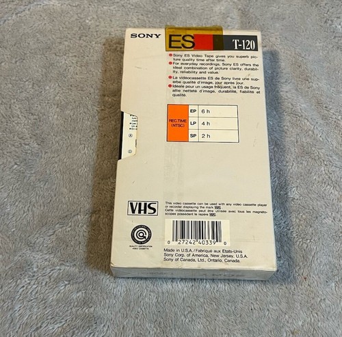 Sony ES T120 Repeated Taping Mystery 6 Hour Recording Video Cassette VHS Tape - Picture 2 of 4